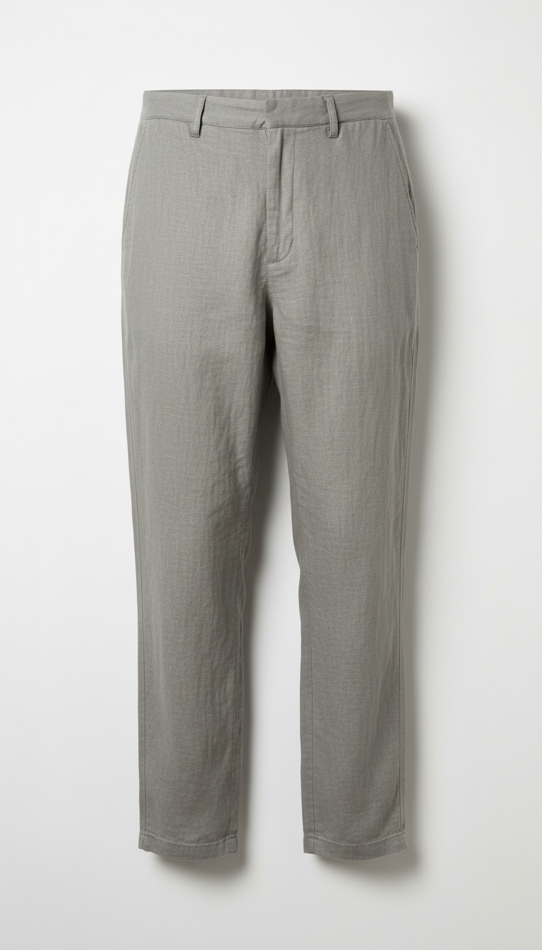 Relaxed linen trousers in driftwood grey
